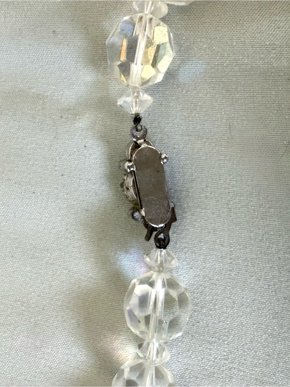 Crystal Aurora Borealis Bead Necklace and Earrings Set - Clear - Picture 7 of 12
